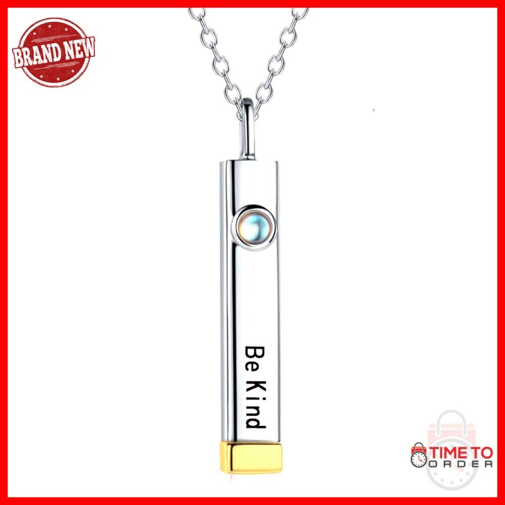 Sterling Silver Hidden Message Necklace with Moonstone Pendant